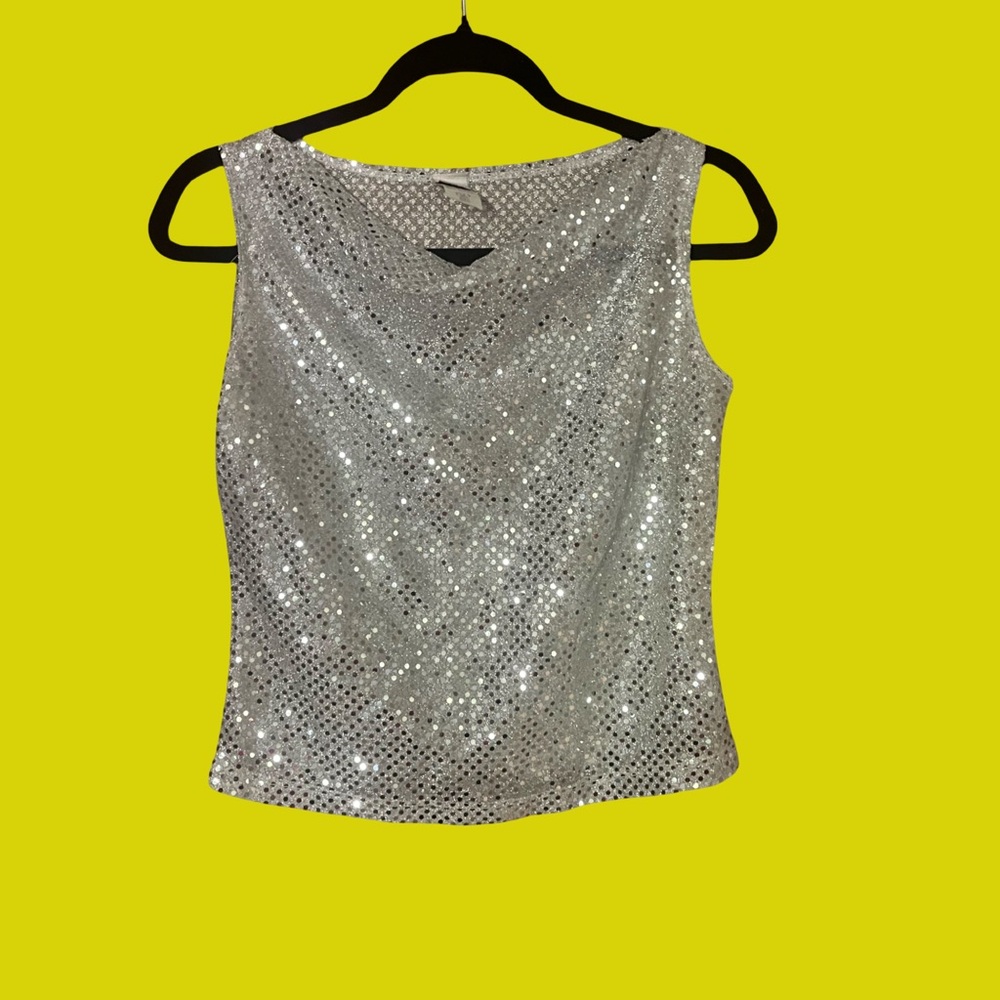 Silver Sequin Women's Top